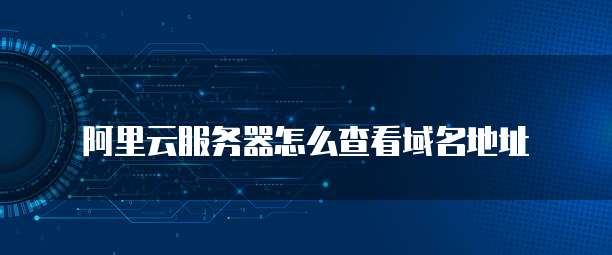 阿里云服务器怎么查看域名地址