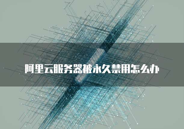 阿里云服务器被永久禁用怎么办