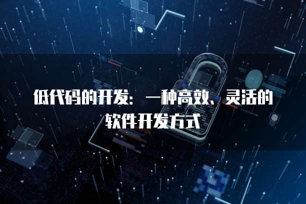低代码的开发:一种高效、灵活的软件开发方式