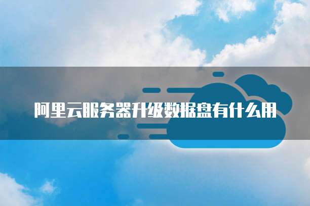 阿里云服务器升级数据盘有什么用