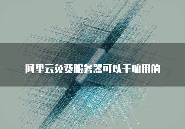阿里云免费服务器可以干嘛用的