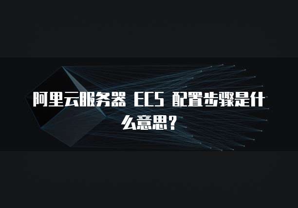 阿里云服务器 ECS 配置步骤是什么意思?