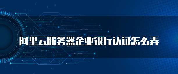 阿里云服务器企业银行认证怎么弄