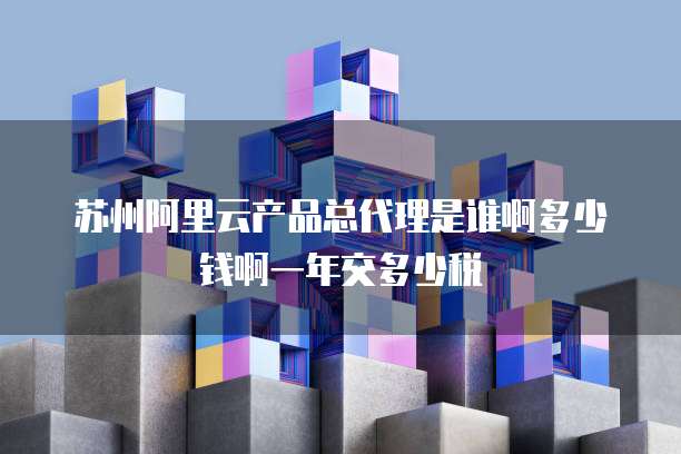 苏州阿里云产品总代理是谁啊多少钱啊一年交多少税