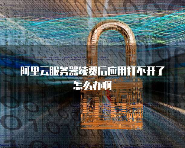 阿里云服务器续费后应用打不开了怎么办啊