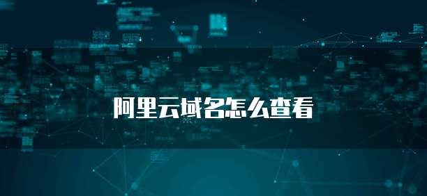 阿里云域名怎么查看