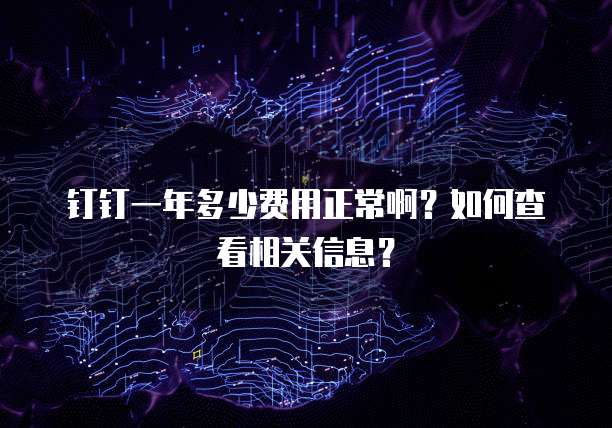 钉钉一年多少费用正常啊?如何查看相关信息?
