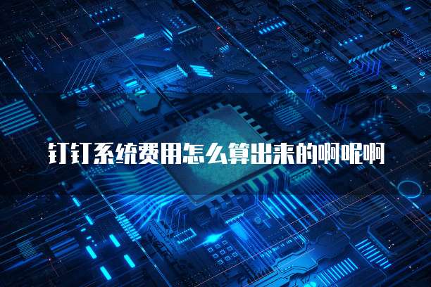 钉钉系统费用怎么算出来的啊呢啊