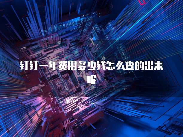 钉钉一年费用多少钱怎么查的出来呢