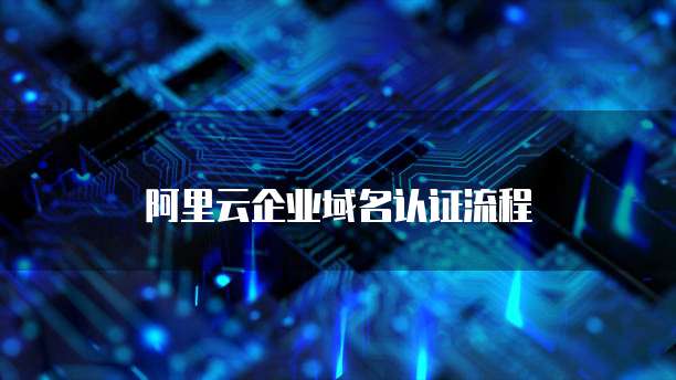 阿里云企业域名认证流程