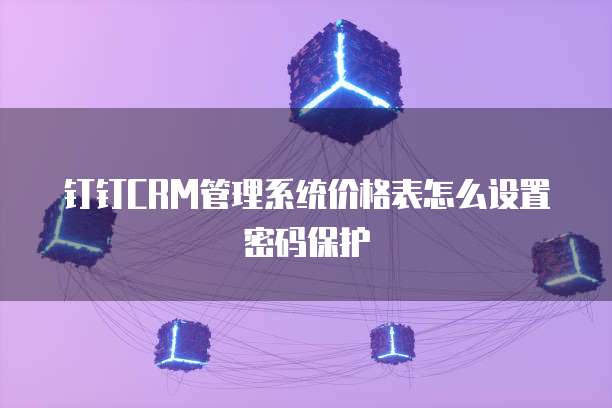 钉钉CRM管理系统价格表怎么设置密码保护