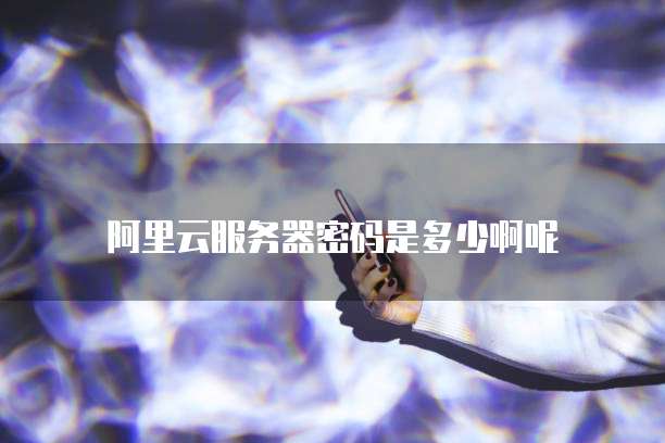 阿里云服务器密码是多少啊呢