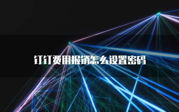 钉钉费用报销怎么设置密码