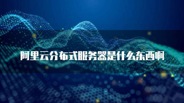 阿里云分布式服务器是什么东西啊