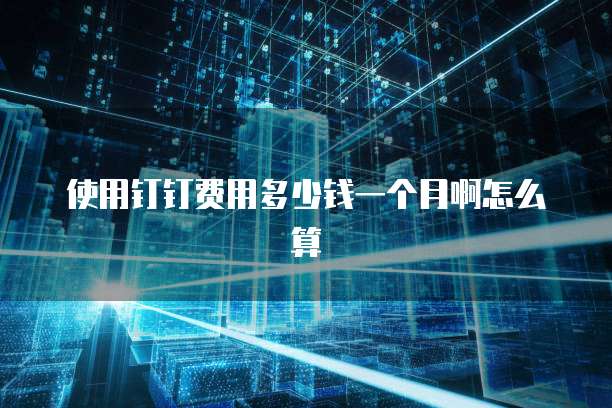使用钉钉费用多少钱一个月啊怎么算