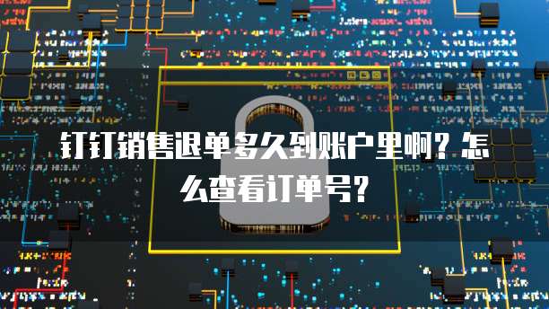 钉钉销售退单多久到账户里啊?怎么查看订单号?