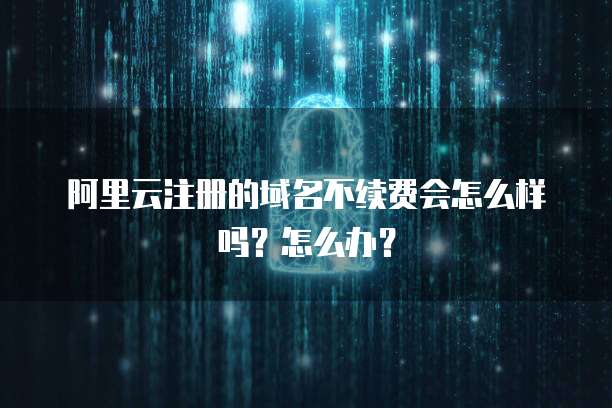 阿里云注册的域名不续费会怎么样吗?怎么办?