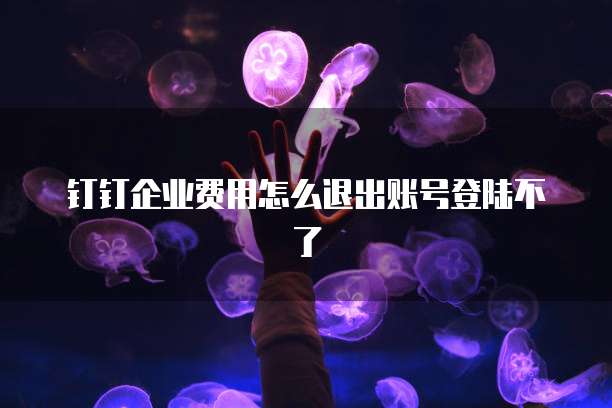 钉钉企业费用怎么退出账号登陆不了