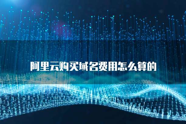 阿里云购买域名费用怎么算的