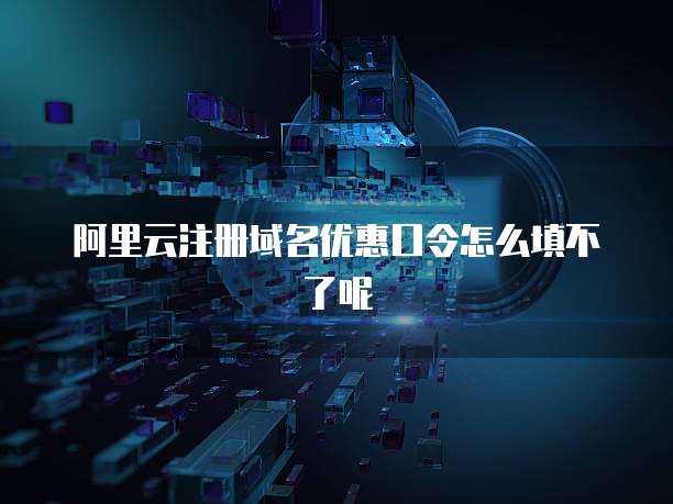 阿里云注册域名优惠口令怎么填不了呢
