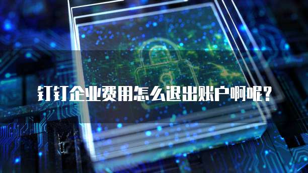 钉钉企业费用怎么退出账户啊呢?