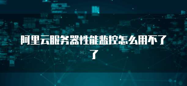 阿里云服务器性能监控怎么用不了了