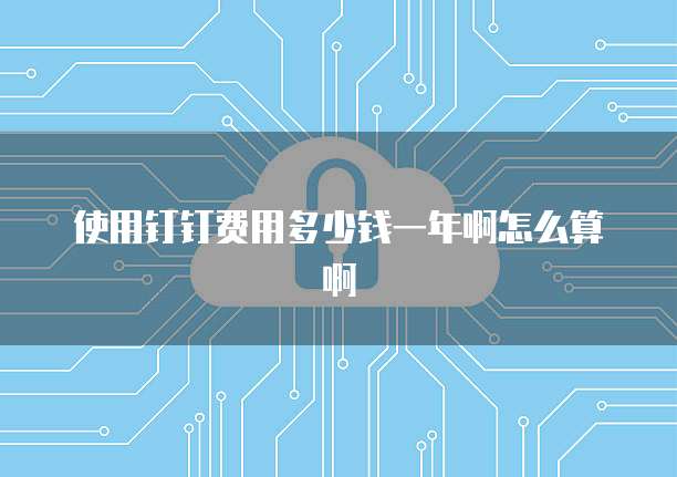 使用钉钉费用多少钱一年啊怎么算啊