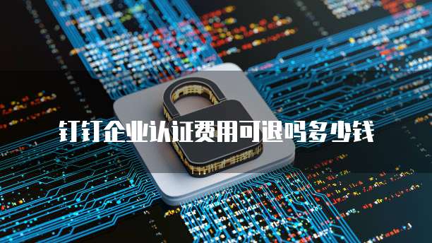 钉钉企业认证费用可退吗多少钱