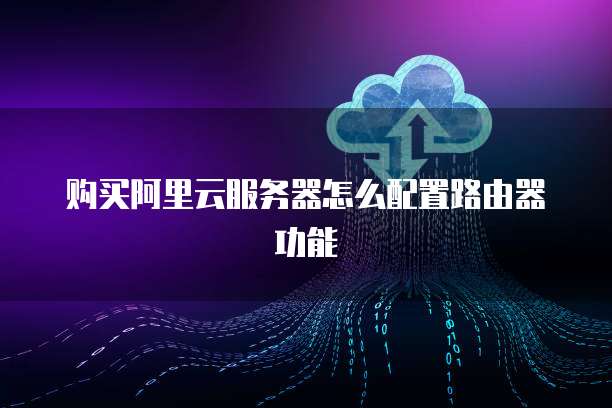 购买阿里云服务器怎么配置路由器功能