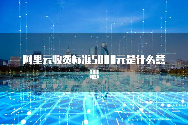 阿里云收费标准5000元是什么意思