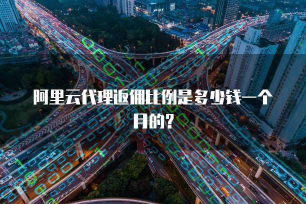 阿里云代理返佣比例是多少钱一个月的?