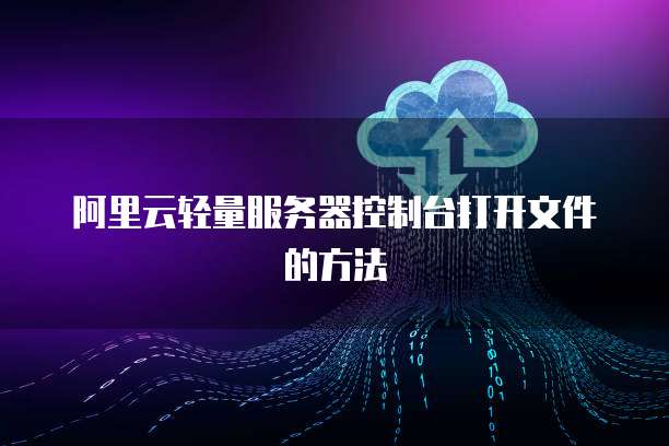 阿里云轻量服务器控制台打开文件的方法