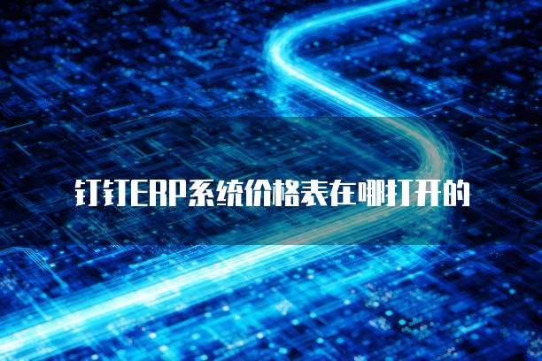 钉钉erp系统价格表在哪打开的