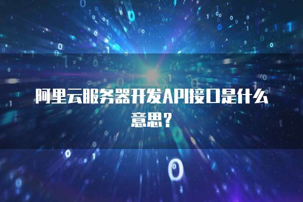 阿里云服务器开发API接口是什么意思？