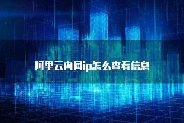 阿里云内网ip怎么查看信息