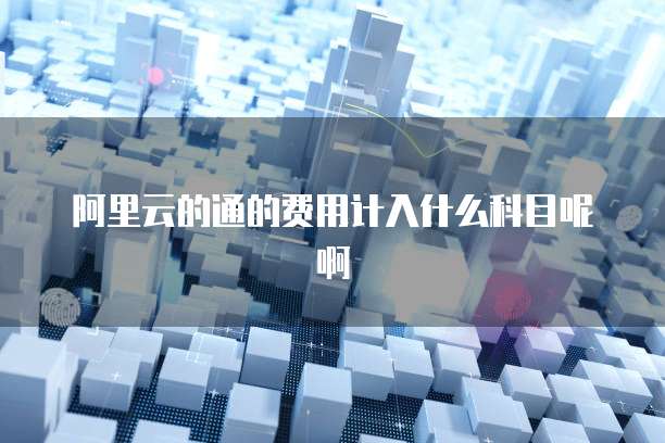阿里云的通的费用计入什么科目呢啊