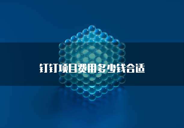 钉钉项目费用多少钱合适