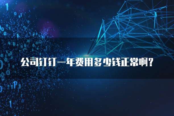 公司钉钉一年费用多少钱正常啊?