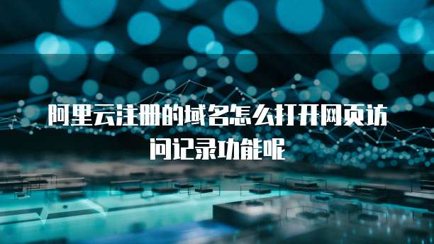 阿里云注册的域名怎么打开网页访问记录功能呢