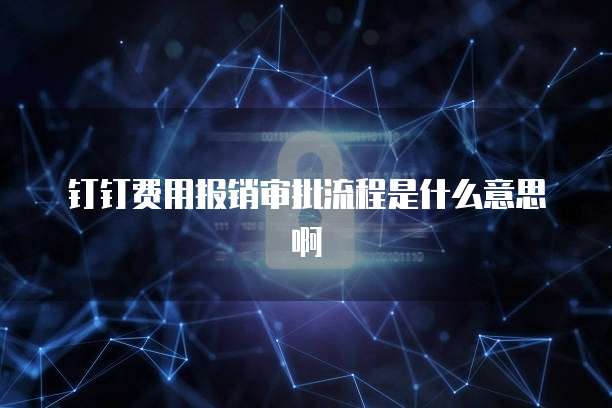 钉钉费用报销审批流程是什么意思啊
