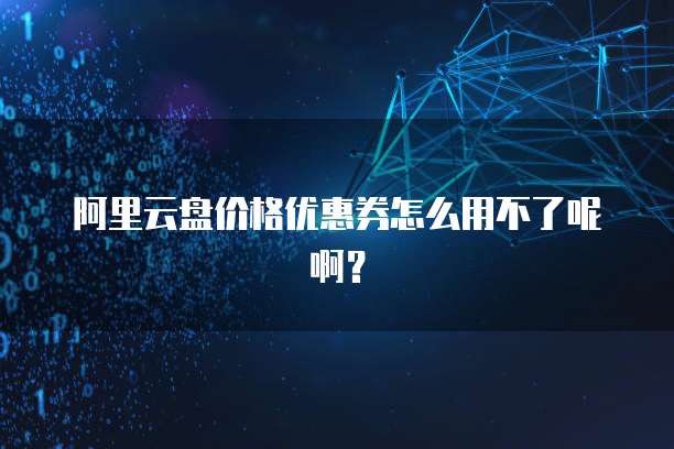 阿里云盘价格优惠券怎么用不了呢啊?