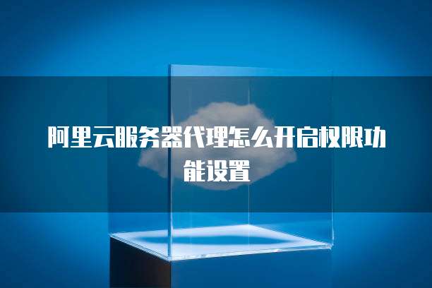 阿里云服务器代理怎么开启权限功能设置