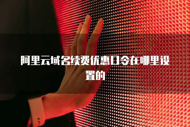阿里云域名续费优惠口令在哪里设置的