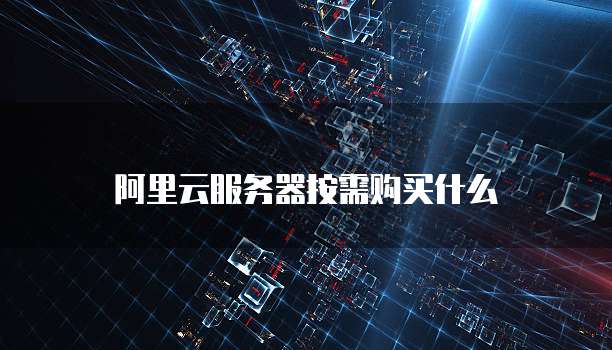 阿里云服务器按需购买什么