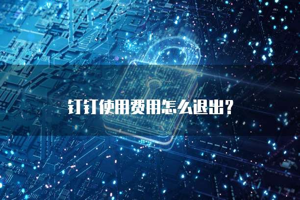 钉钉使用费用怎么退出?