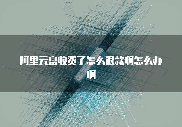 阿里云盘收费了怎么退款啊怎么办啊