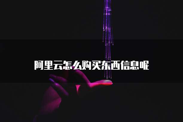 阿里云怎么购买东西信息呢