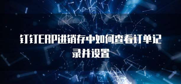 钉钉ERP进销存中如何查看订单记录并设置
