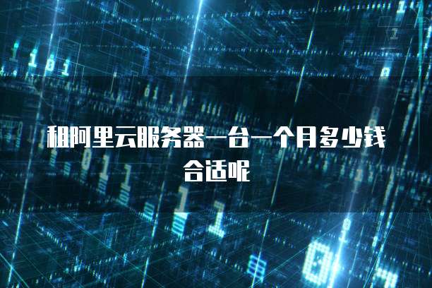 租阿里云服务器一台一个月多少钱合适呢