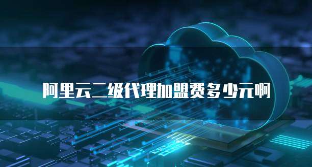 阿里云二级代理加盟费多少元啊